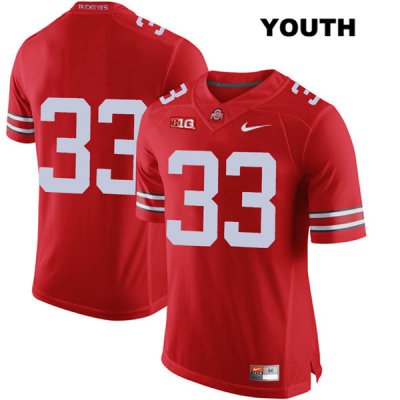 Youth NCAA Ohio State Buckeyes Dante Booker #33 College Stitched No Name Authentic Nike Red Football Jersey AL20W72LI